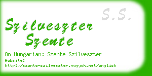 szilveszter szente business card